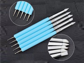 Pack 5 bolillos acero con doble punta goma
